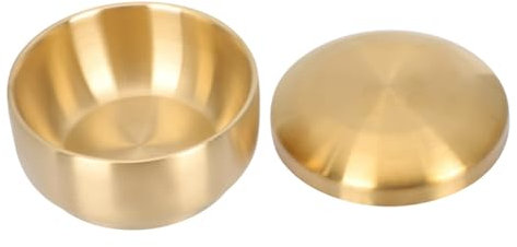 Cabilock Ciotola in Acciaio 304 a Doppio Con Coperchio Ciotola Per Zuppa Multiuso Da Cucina Per Alimenti (Con Coperchio 10,5 Cm)