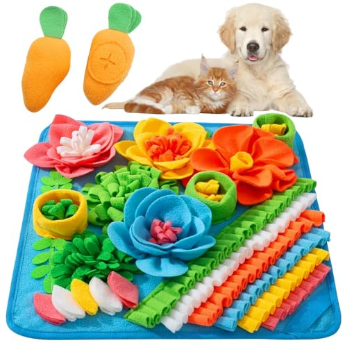 KBIBCK Snuffle Mat for Dogs, Dog Snuffle Mat, Washable Puzzle Training Toy for Training Slow Feeding & Boredom Encourage to Explore Foraging Skills, Medium & Small Dogs, 39 * 39CM