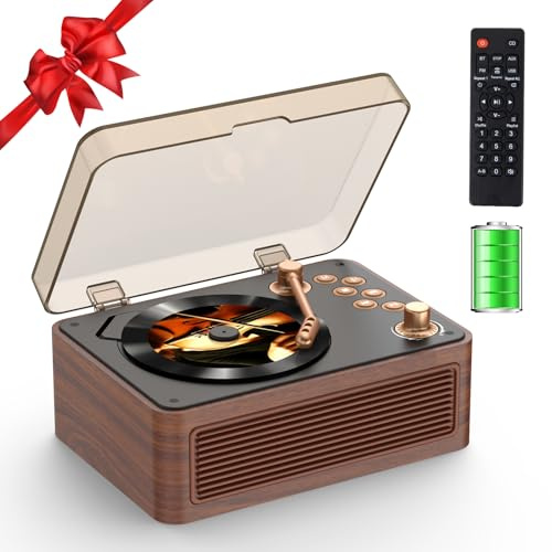 CD Player Portable Bluetooth: Kegaudio CD Players for Home with Speakers & Radio & Remote Control Vintage CD-Player Support USB/AUX Playback Headphone jack Walnut