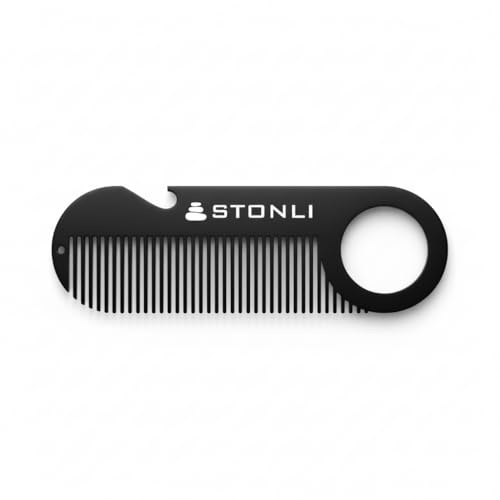 STONLI Metal Black Stainless Steel Beard and Moustache Comb