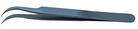 Pinzetta in lega di alluminio con punta curva, strumento antimagnetico per riparazioni elettroniche, manutenzione, impugnatura ultra fine, saldatura PCB, riparazione del telefono, (Blu)
