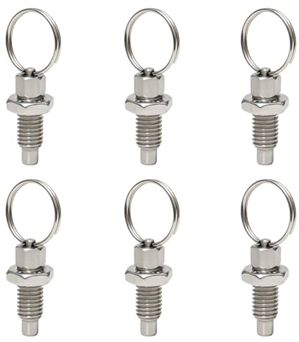 Dagran 6 Pz Pernos de Bloqueo con Anillo de Tracción Pasadores de Resorte | Liberación Rápida Émbolos de Inox, Rosca M8x5 mm para Posicionamiento Industrial y Fijaciones Mecánicas