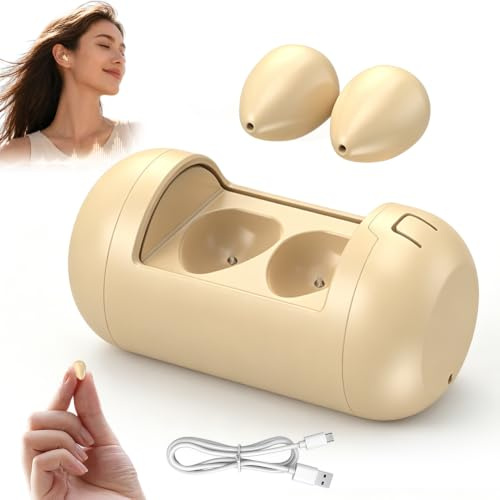 HOVCEH Ecouteur Sommeil, Mini Ecouteurs Bluetooth sans Fil Intra-Auriculaires, Oreillette Bluetooth 6.0 Invisible, Ecouteurs sans Fil reducteur de Bruit pour Petites Oreilles