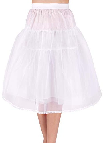 Flora Girl's Hoopless Net Petticoat/Child Underskirt/Bridesmaid Skirt (25.5 Length) White