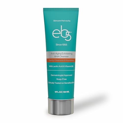 eb5 Exfoliating Aha Cleansing Lotion for Nourishing and Glowing Skin | Moisturizing, Soap-free, Anti-Aging Gentle Cleanser for Men & Women (6 Fl oz)