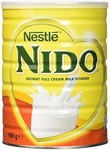 Nestlè Nido Latte in polvere intero – Crema istantanea con aggiunta di vitamine e minerali e senza coloranti né conservanti aggiunti - Barattolo 900g