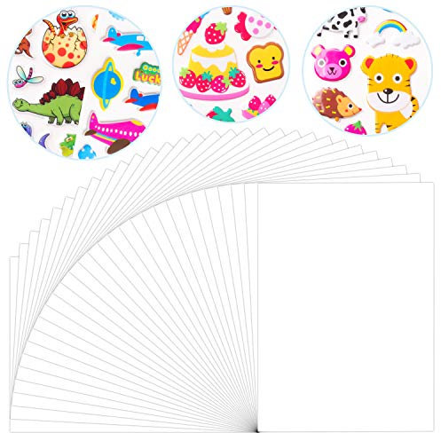 BeYumi 30 Pack Sticker Album Pages, Double-Sided Release Papers, Blank Collecting Pages for Kids & Adults, 11.6 x 8.3 Inches