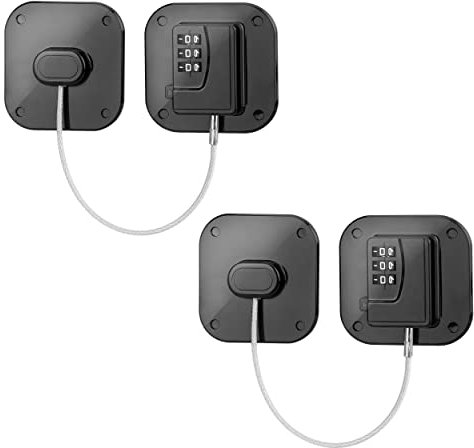 Evilsoul Password Fridge Lock Children Safety Refrigerator Lock Adults Safety Fridge Locks 2PCS Cupboard Lock with 3M Strong Adhesive for Drawer Fridge Freezer Cupboard (Black)