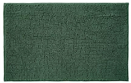 Allure Bobble Chenille Bath Mat Non Slip 50 x 80cm - Soft, Absorbent, Easy Care (Dark Green)