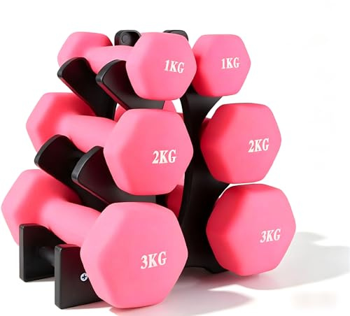 Dumbbell Rack, 3 Tier Compact Dumbbell Holder with 20kg Capacity, Weight Rack for Dumbbells, Dumbbell Stand for Home Gym Office Storage