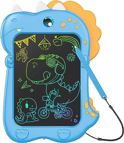 Kizmyee LCD skrivtavla för barn, leksaker för barn 3-6 år, present för barn, 21,5 cm, dinosauriemönster