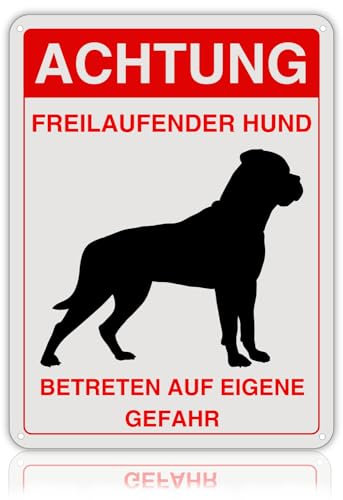 LEIASA | Warnschild „Gefährlicher Hund - Reflektierendes Aluminium - 21x28 cm - 0,8 mm dick - Außenbeständig - UV-bedruckt - „Vorsicht Hund