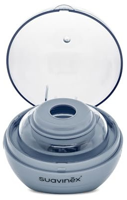 Suavinex, Esterilizador de Chupetes Portátil con Luz Ultravioleta UV, Elimina el 99% de los Gérmenes en 3 Minutos, Funciona con Pilas o USB, Seguro, Sin Agentes Químicos, Ideal Viaje, Duccio Azul