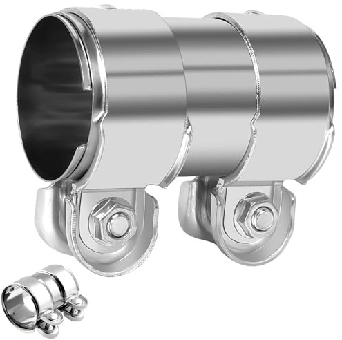 Abrazadera del Tubo de Escape, 50 X 95mm Doble Abrazadera de Escape, Conector de Tubo de Escape Acero Inoxidable, Reductor Abrazadera de Banda de Escape, para Conectores, Automóviles