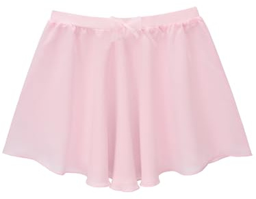 Stelle Girls Ballet Skirt, Chiffon Dance Skirt for Girls with Mesh Bowknot, Elastic Waist Pull-on Skirts for Ballet (Ballet Pink,2-4T)