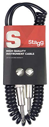 Stagg SGCC6 DL 6m S-Series Coiled Jack to Jack Instrument Cable