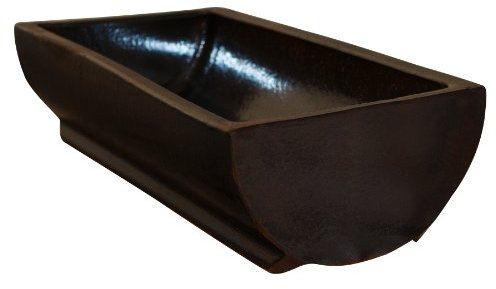 Futtertrog 35 x 60 cm vollglasiert, braun, Steinzeug (Keramik)