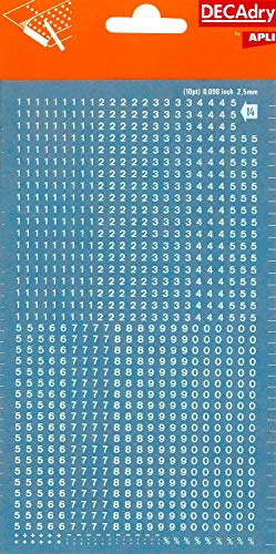 Självhäftande bokstäver och siffror, svarta. Siffror, 2,5 mm vit