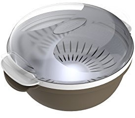 Bama Cooky Contenitore per la Cottura nel Microonde, Plastica, Tortora, 25x25x12.5 cm