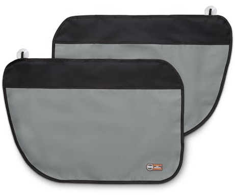K&H Pet Products Car Door Protector for Dogs, 2 Pack Waterproof Interior Pet Car Door Protector from Dog Scratching, Stay Put Cover Design, Fits Most Vehicles, Washable - 27 x 19in Gray