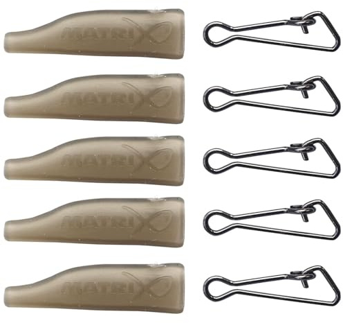 Fox Matrix Snap Links and Sleeves – 5 ganci per cestino feeder & piombo di base, Snaps per cesti di alimentazione, mulinello da pesca per feeder