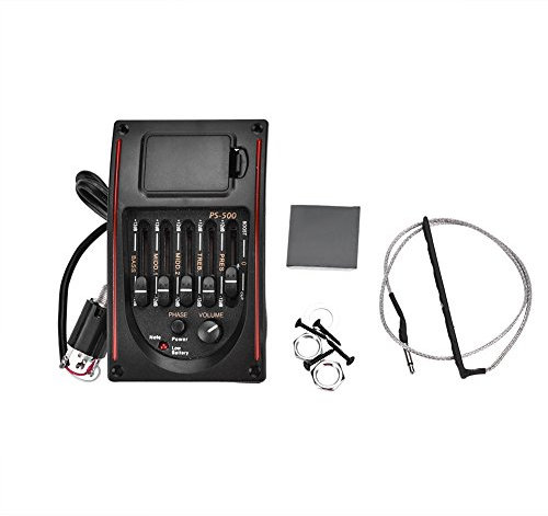 Gitarren Tonabnehmer Akustikgitarre,Piezo Tonabnehmer,Gitarre Piezo Tonabnehmer,Eq 5 Band Equalizer Digitale Gitarre Preamp Piezo Tuner Tonabnehmer Für Akustikgitarre