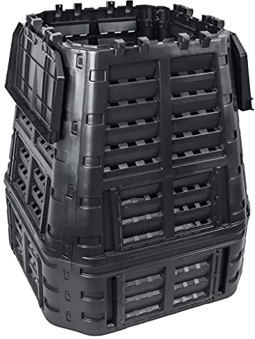 vidaXL Compostiera da Giardino Nera 93,3x93,3x113 cm 740 L