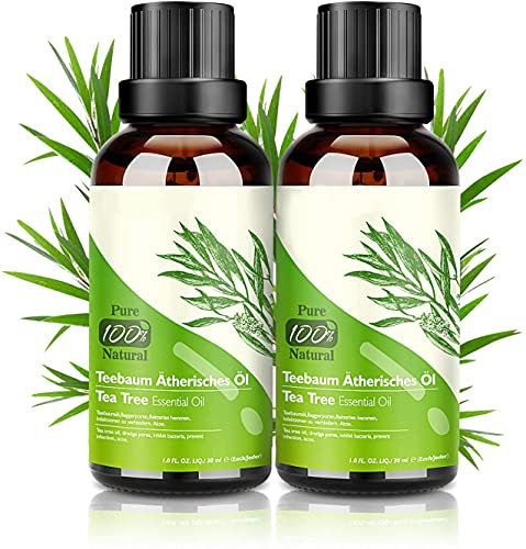 Aifanciey Tea Tree Oil Puro 100% Olio Essenziale Tea Tree 2 PACK - Olio di Acne Olio Essenziale di Albero del Tè Naturale Anti Acne e Brufoli Aromaterapia 30ML
