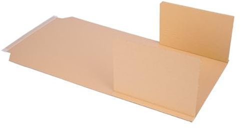 verpacking 50 Stück Buchverpackung DIN A3 selbstklebend braun 430x310x10-60 mm Wickelverpackung BV 5