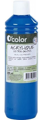 Flacon de 500 ml de peinture acrylique O'COLOR outremer