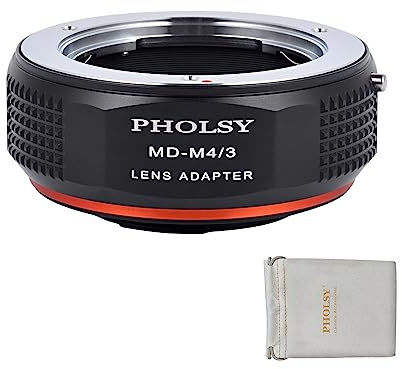 PHOLSY Bague d'adaptation MD vers MFT pour Objectifs Minolta Rokkor MD/MC/SR Mount sur Appareils Photo Micro Four Thirds (M4/3 Micro 4/3) Mount Compatible avec Olympus Panasonic Lumix Caméras