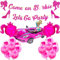 22 Stück Prinzessin Geburtstag Luftballons Dekoration, Princess Krone Folienballon, Lets Go Party Banner, Kindergeburtstag Deko Set, Rosa Luftballons für Party Dekoration
