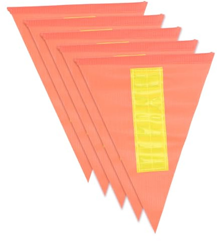 LIOOBO Safety Triangle Flag 5 Pack Reflective Pennant Flags for Bike Cycling Safety Kit