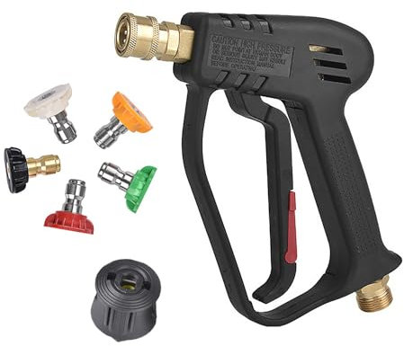 TOOSOAR 4000PSI Hochdruckreiniger Pistole und Karcher Schnellkupplungsadaptermit 5 Farbe Spritzdüsen,für Autowäsche,Fenster und Garten Hochdruckreinigungspistole