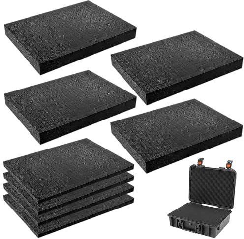 TOATELU Schiuma a cubo in poliuretano di colore nero (4 x 400 x 300 x 2,5 mm, 4 x 400 x 300 x 2,5 mm, 4 x 400 x 300 x 10 mm)