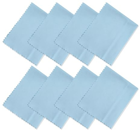 8 panni panno occhiali,microfibra panno pulizia occhiali,schermo panno per occhiali da vista,Molto morbido 14.5x17cm,Per la pulizia di obiettivi, tablet e telefoni cellulari（blue）