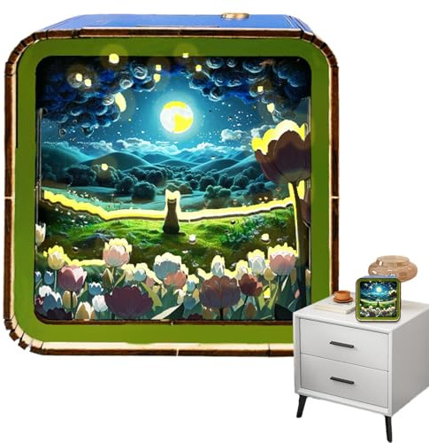 Luce notturna puzzle in legno, luce notturna puzzle - puzzle di legno con luce,luce notturna a intensità variabile, decorazione della casa per camera da letto, soggiorno, ufficio