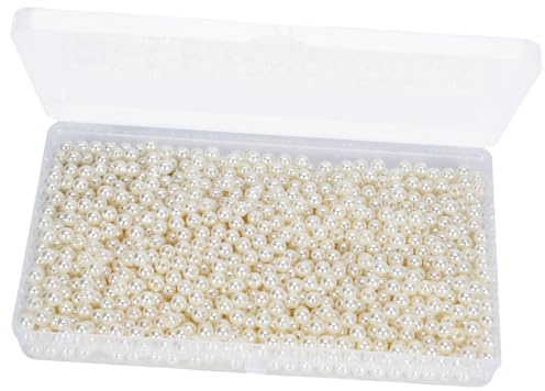1200 perlas blancas artificiales de 6 mm con agujero – Para bisutería, pulseras, collares, cabello, manualidades, decoración y relleno de jarrones