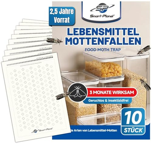 Effektiv malfälla för mat, 2,5 år, lager, set om 10, feromonmalar, maximal mal, lockande effekt, insekticid- och giftfri