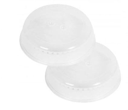 Set of 2 Ventilated Microwave Food Plate Dish Cover Kitchen Cooking, Pack of 2