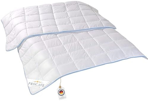 PROCAVE TopCool Qualitäts-Bettdecke für den Sommer 135x220cm, Soft-Komfort-Bettdecke, kochfeste Steppdecke, atmungsaktiv & wärmeausgleichend 100% aus Deutschland