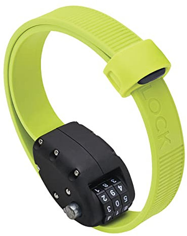 OTTOLOCK Stahl & Kevlar Zahlen-Fahrradschloss 46cm | Leicht, Kompakt, Sicher, Beständig | Ideal für Radfahrer und Sportequipment Flash Green, 46cm