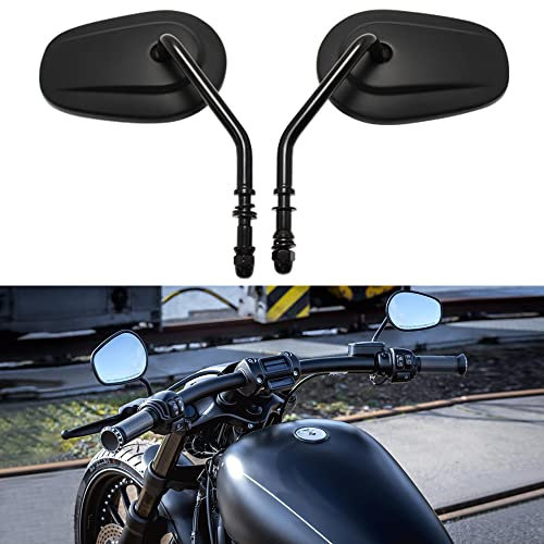 8mm Motorrad Seitenspiegel für Sportster 1200 XL883 Dyna Softail Road Glide(#2-Schwarz)