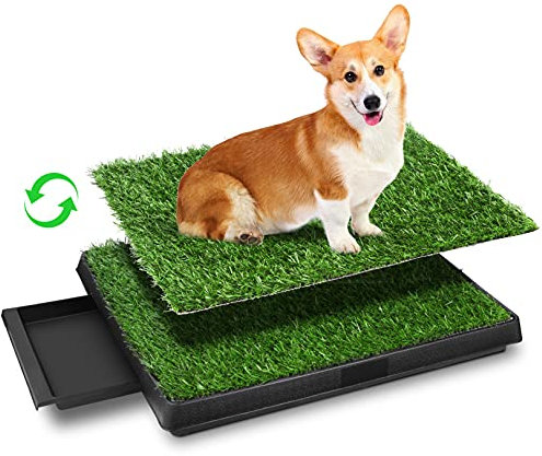 Sailnovo Hundetoilette Hundeklo Welpentoilette Trainingsunterlage mit Kunstrasen, 3-Schichtig Training Hundetöpfchen Rasenmatte für Kleine/Grosse/ältere Hunde Tier WC Stubenrein,63 x 50 x 7cm