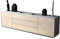Stil.Zeit TV Schrank Lowboard, Andrico, Korpus Weiss matt, Front Holz-Design Zeder, (180x49x35cm), Push to Open Technik & Leichtlaufschienen
