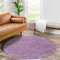 carpet city Shaggy Hochflor Teppich - Rund 120 cm - Lila - Langflor Wohnzimmerteppich - Einfarbig Uni Modern - Flauschig-Weiche Teppiche Schlafzimmer Deko