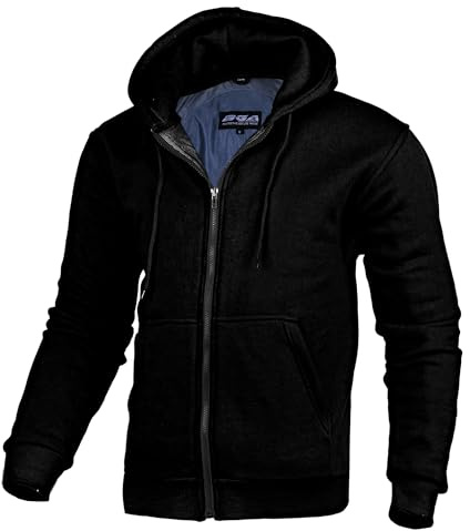 Bikers Gear Motorrad-Hoodie für Damen – Schützende Motorradjacke mit Kevlar-Fütterung und abnehmbarer gepanzerter Softshell-Motorrad-Hoodie für Frauen, Schwarz, 44