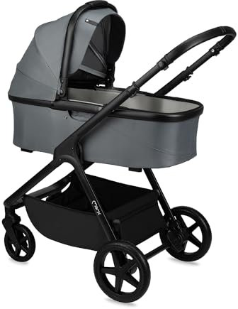 MoMi GISELLE Kombi-Kinderwagen 2 in 1 mit Buggy-Funktion, 5-Punkt-Sicherheitsgurt, ab dem 1. Lebenstag, bis 22 kg Körpergewicht (Buggy), Einkaufskorb, Matratze, Regenschutz und Wickeltasche