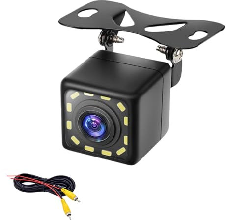 Epronic Telecamera Posteriore per Auto, Telecamera Retrocamera con Visione Notturna IP69 Impermeabile Telecamera Posteriore di Retromarcia, Grandangolo di 170° - CVBS, 12V