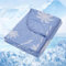 VK·LIVING Cooling Blanket for Night Sweats, Double-Sided Cooling Blanket with Q-Max 0.42 & Tropical Design, Lightweight Breathable Summer Throw Blanket for Bed, Sofa, Trave, 150x200cm, Blue
